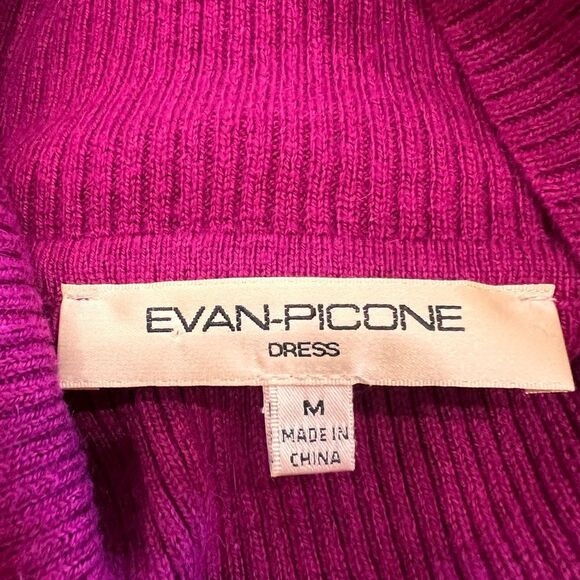 Evan Picone Black 3/4 Sleeve Cowl neck Ribbed sweater dress size M - Picture 6 of 7